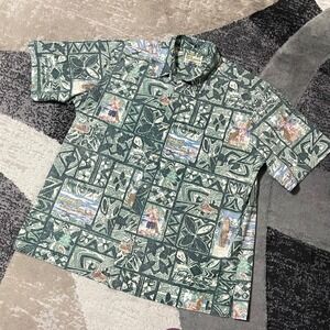 Reyn Spooner Mele Kalikimaka Hawaiian Shirt Men XXL Green 2007 Christmas Limited